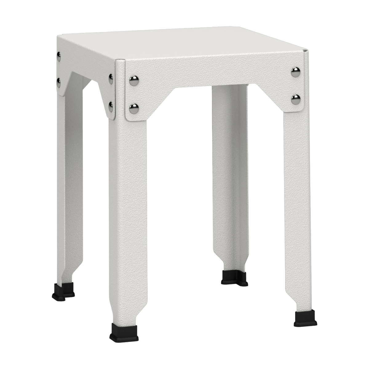 Tabouret en acier galvanisé blanc 45 cm Hegoa - Matière Grise - The Cool Republic