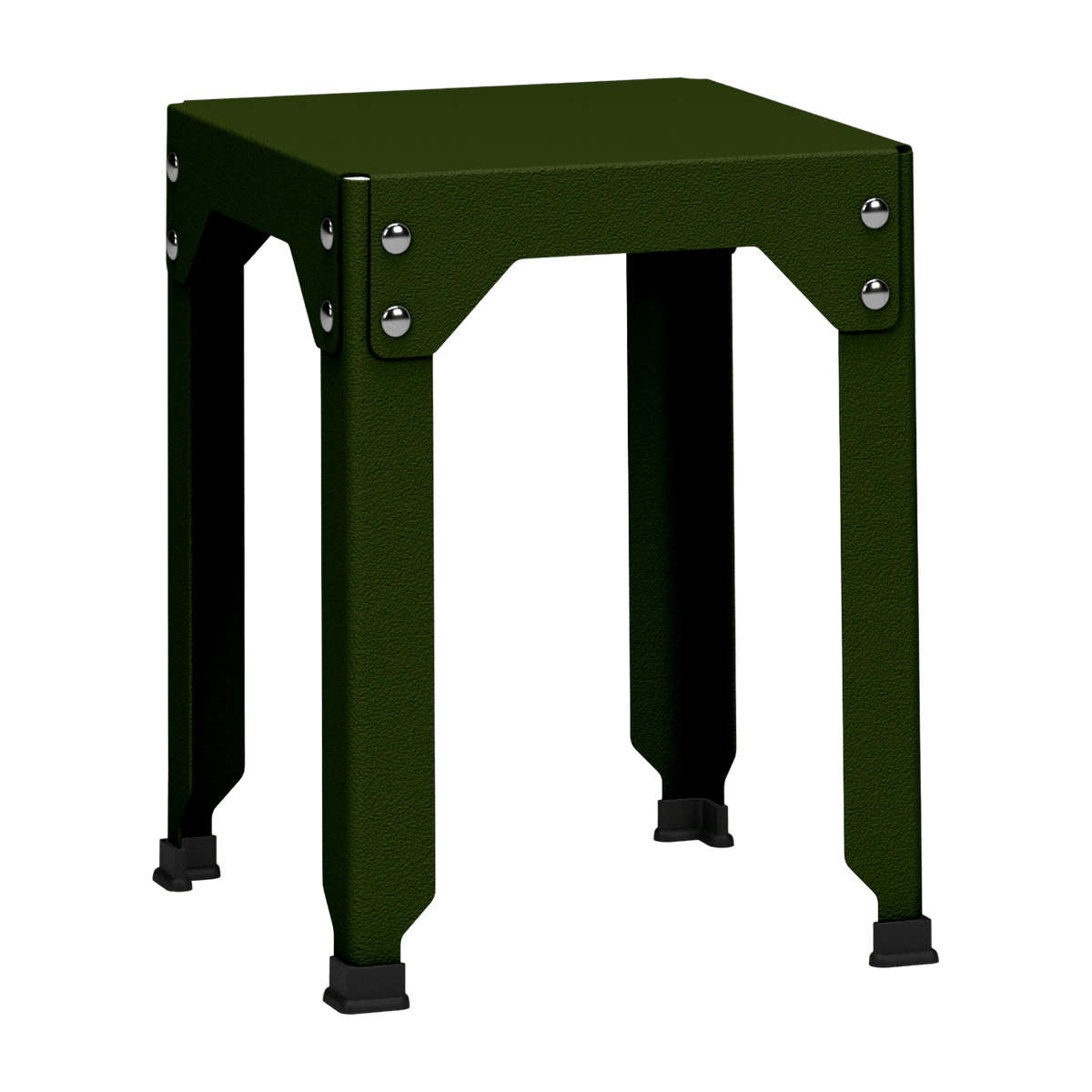 Tabouret en acier galvanisé kaki 45 cm Hegoa - Matière Grise - The Cool Republic