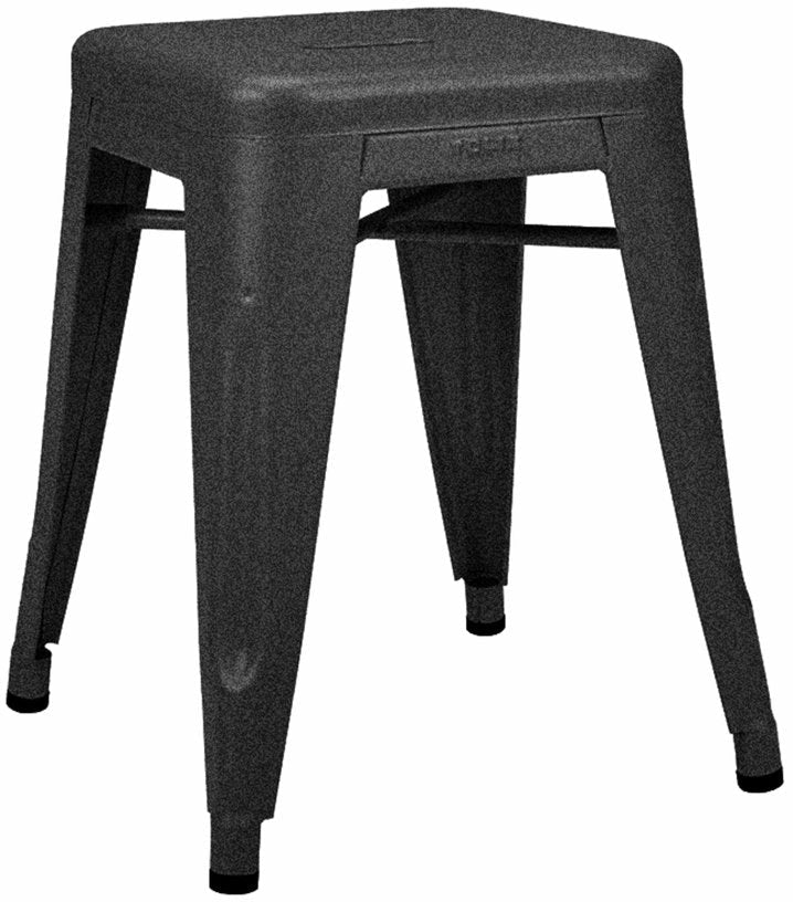 Tabouret en acier H45 Graphite mat fine texture - Tolix - The Cool Republic