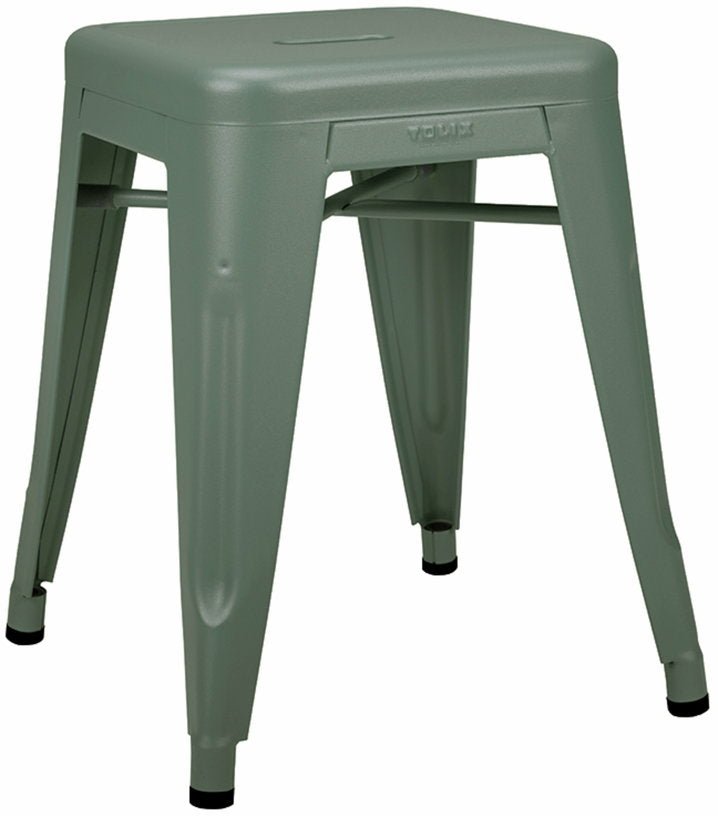 Tabouret en acier H45 Vert lichen mat fine texture - Tolix - The Cool Republic