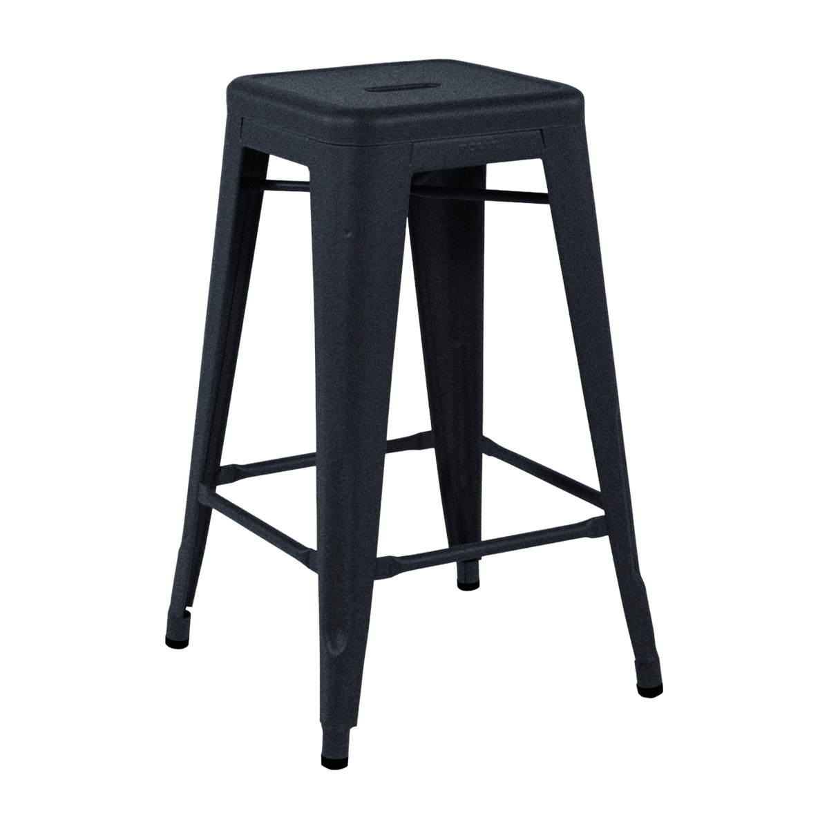 Tabouret en acier H65 Bleu nuit mat fine texture - Tolix - The Cool Republic