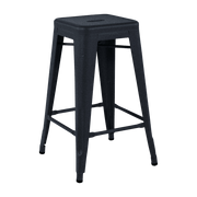 Tabouret en acier H65 Bleu nuit mat fine texture - Tolix - The Cool Republic