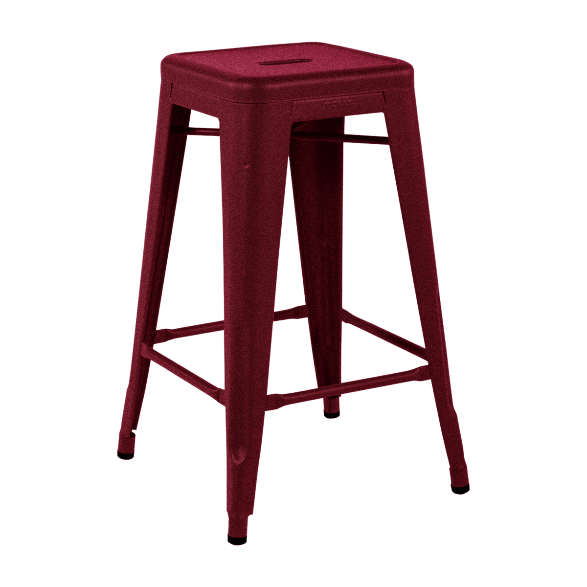 Tabouret en acier H65 Bourgogne mat fine texture - Tolix - The Cool Republic