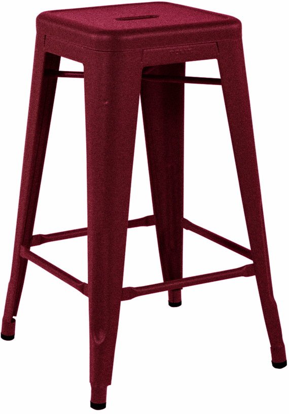 Tabouret en acier H65 Bourgogne mat fine texture - Tolix - The Cool Republic