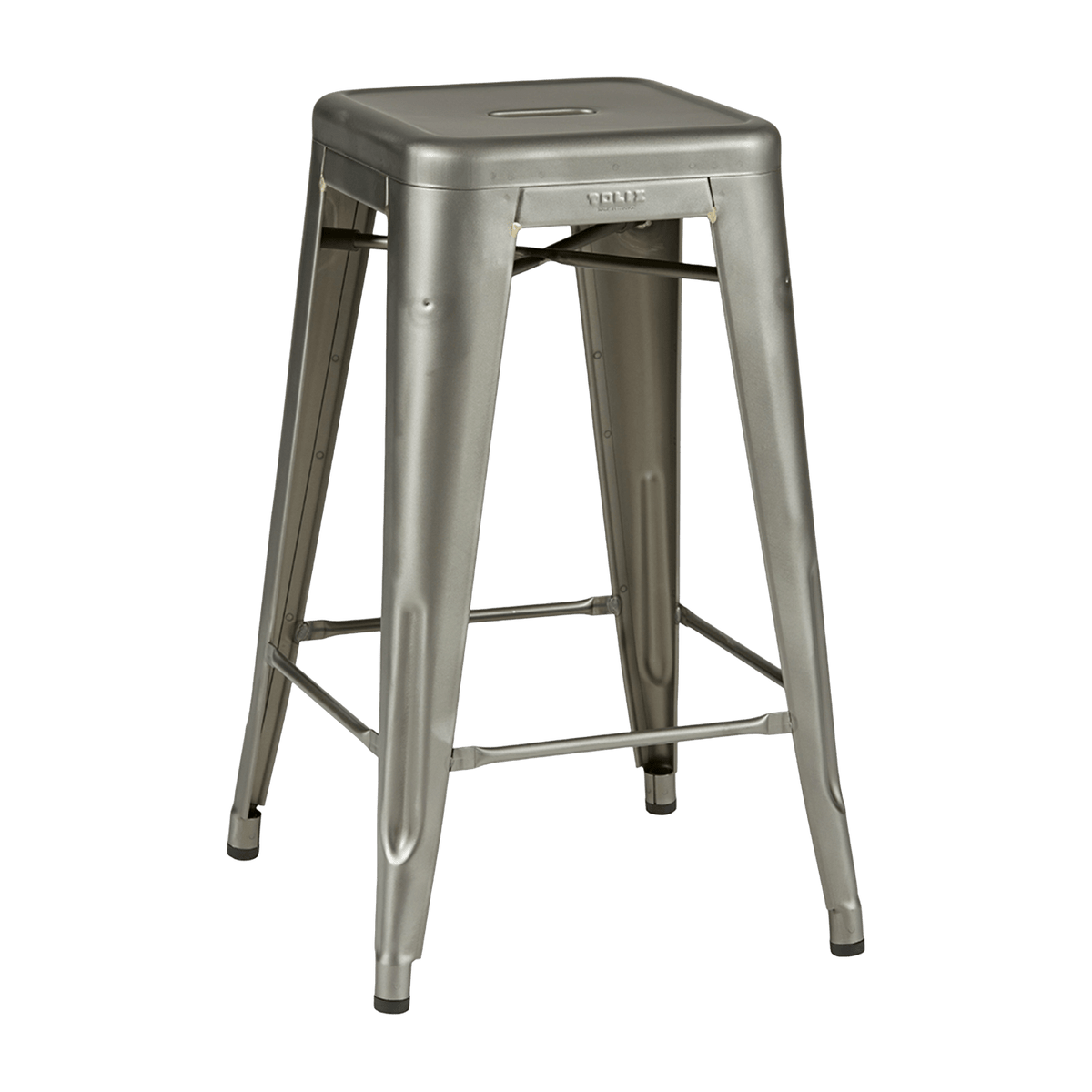Tabouret en acier H65 Brut verni satiné - Tolix - The Cool Republic