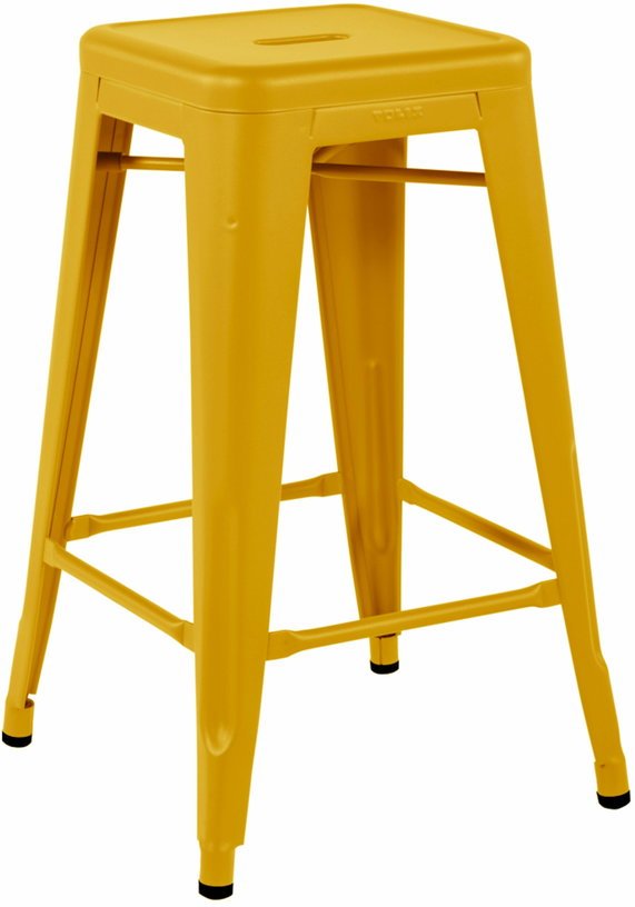 Tabouret en acier H65 Jaune moutarde mat - Tolix - The Cool Republic
