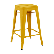 Tabouret en acier H65 Jaune moutarde mat - Tolix - The Cool Republic