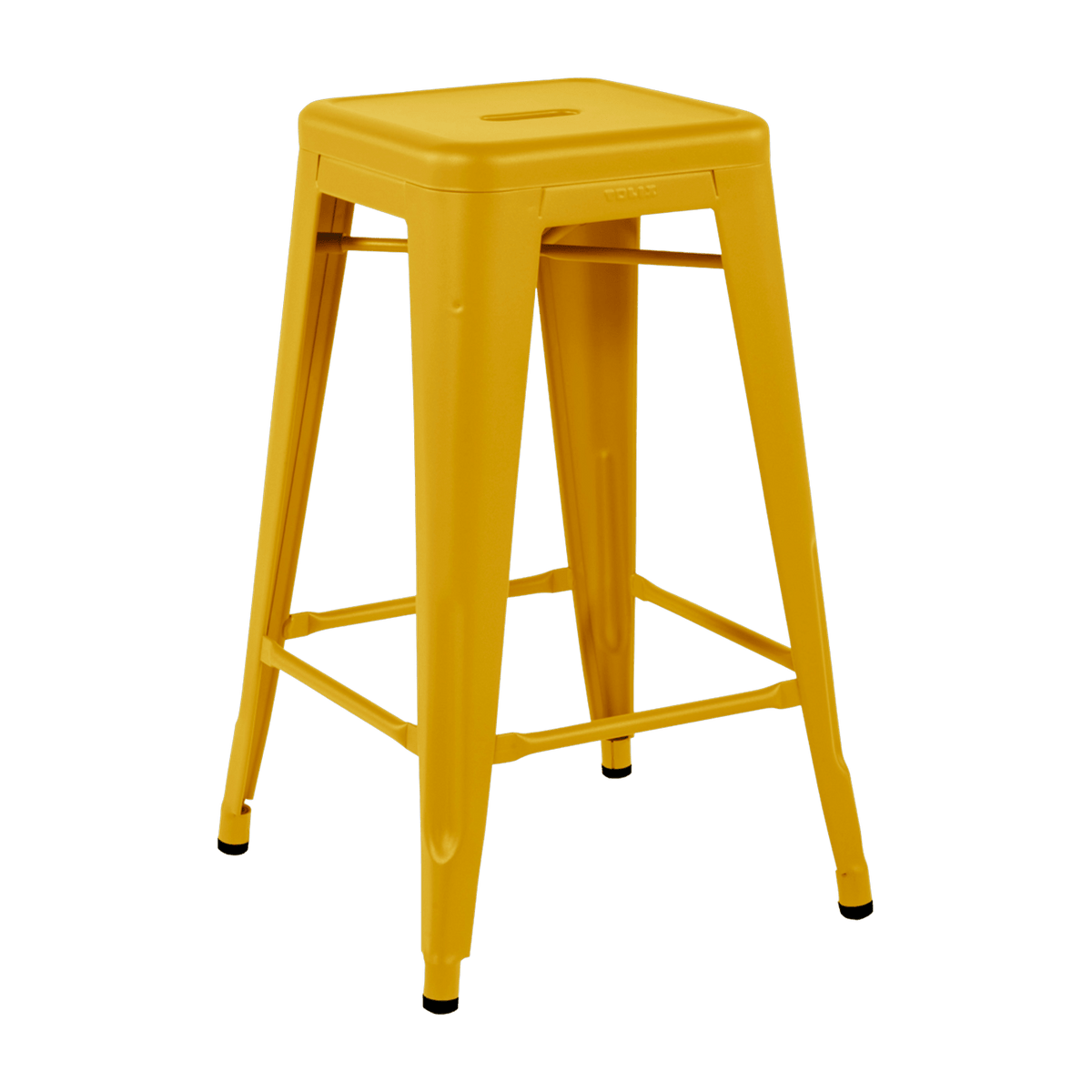 Tabouret en acier H65 Jaune moutarde mat - Tolix - The Cool Republic