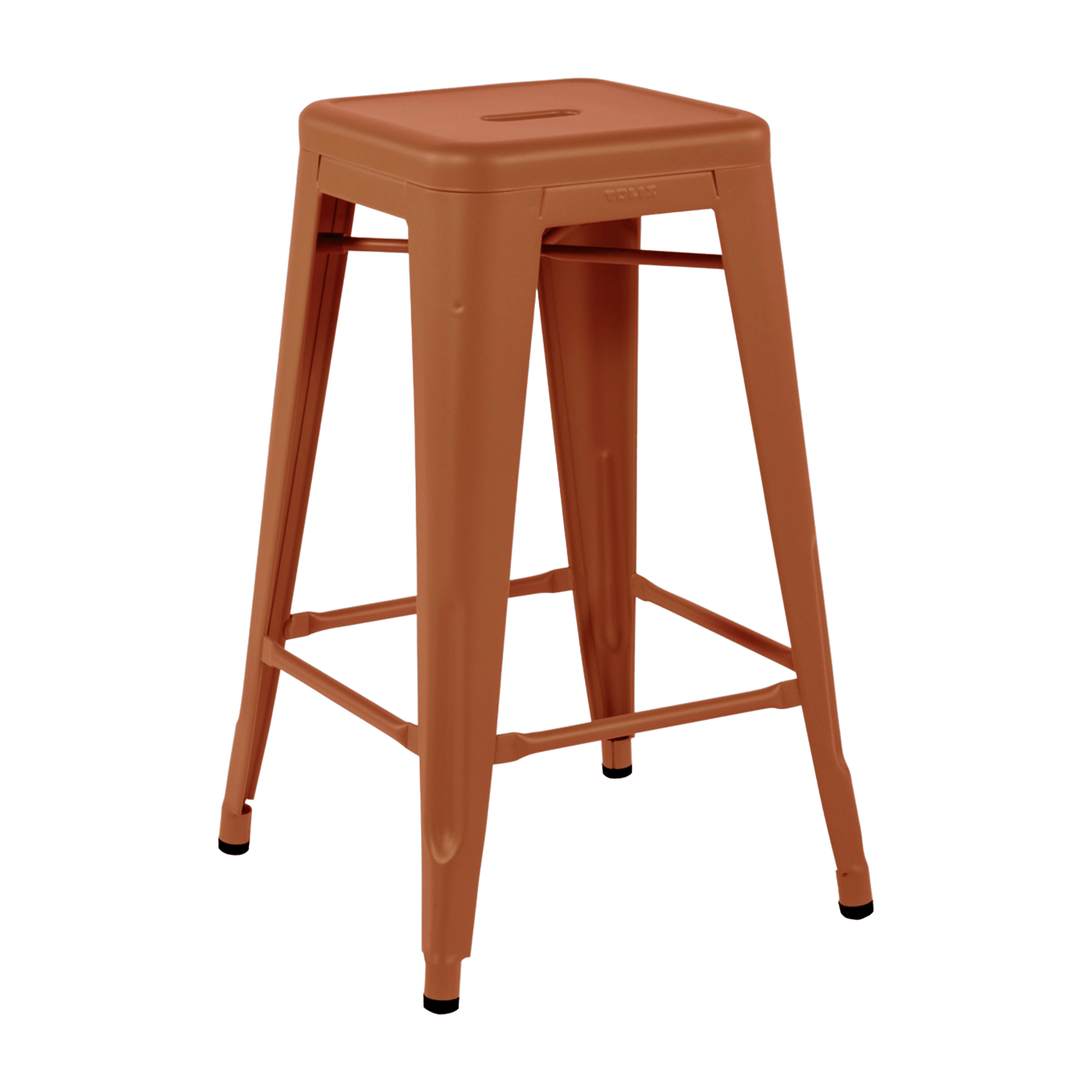Tabouret en acier H65 Terracotta mat fine texture - Tolix - The Cool Republic