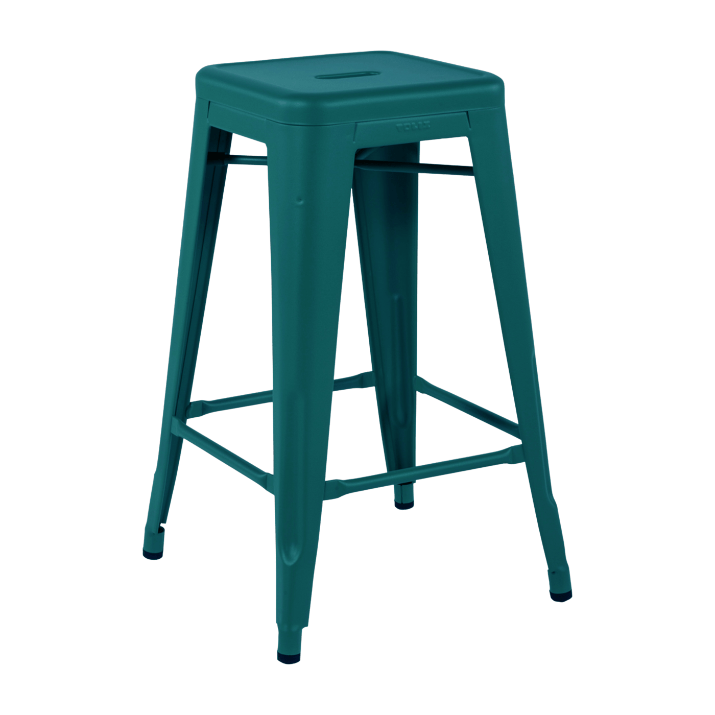Tabouret en acier H65 Vert canard mat fine texture - Tolix - The Cool Republic