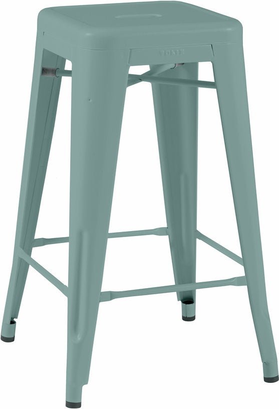 Tabouret en acier H65 Vert lichen mat fine texture - Tolix - The Cool Republic
