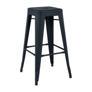 Tabouret en acier H75 Bleu nuit mat fine texture - Tolix - The Cool Republic