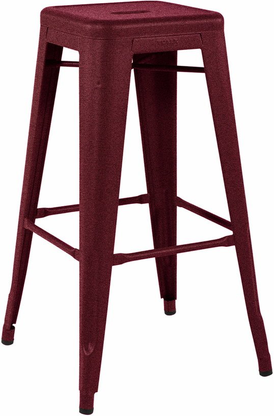 Tabouret en acier H75 Bourgogne mat fine texture - Tolix - The Cool Republic