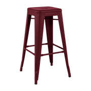 Tabouret en acier H75 Bourgogne mat fine texture - Tolix - The Cool Republic