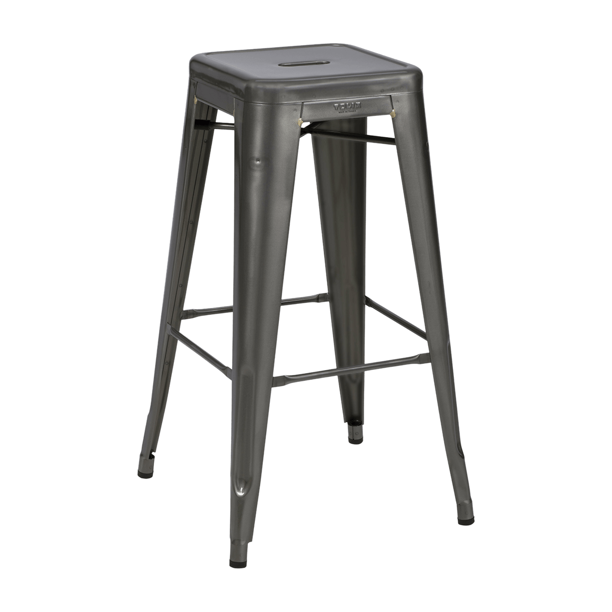 Tabouret en acier H75 Brut verni satiné - Tolix - The Cool Republic