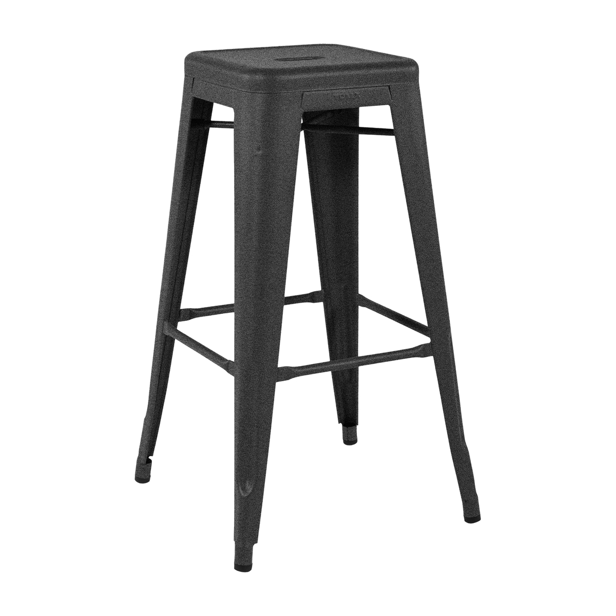 Tabouret en acier H75 Graphite mat fine texture - Tolix - The Cool Republic