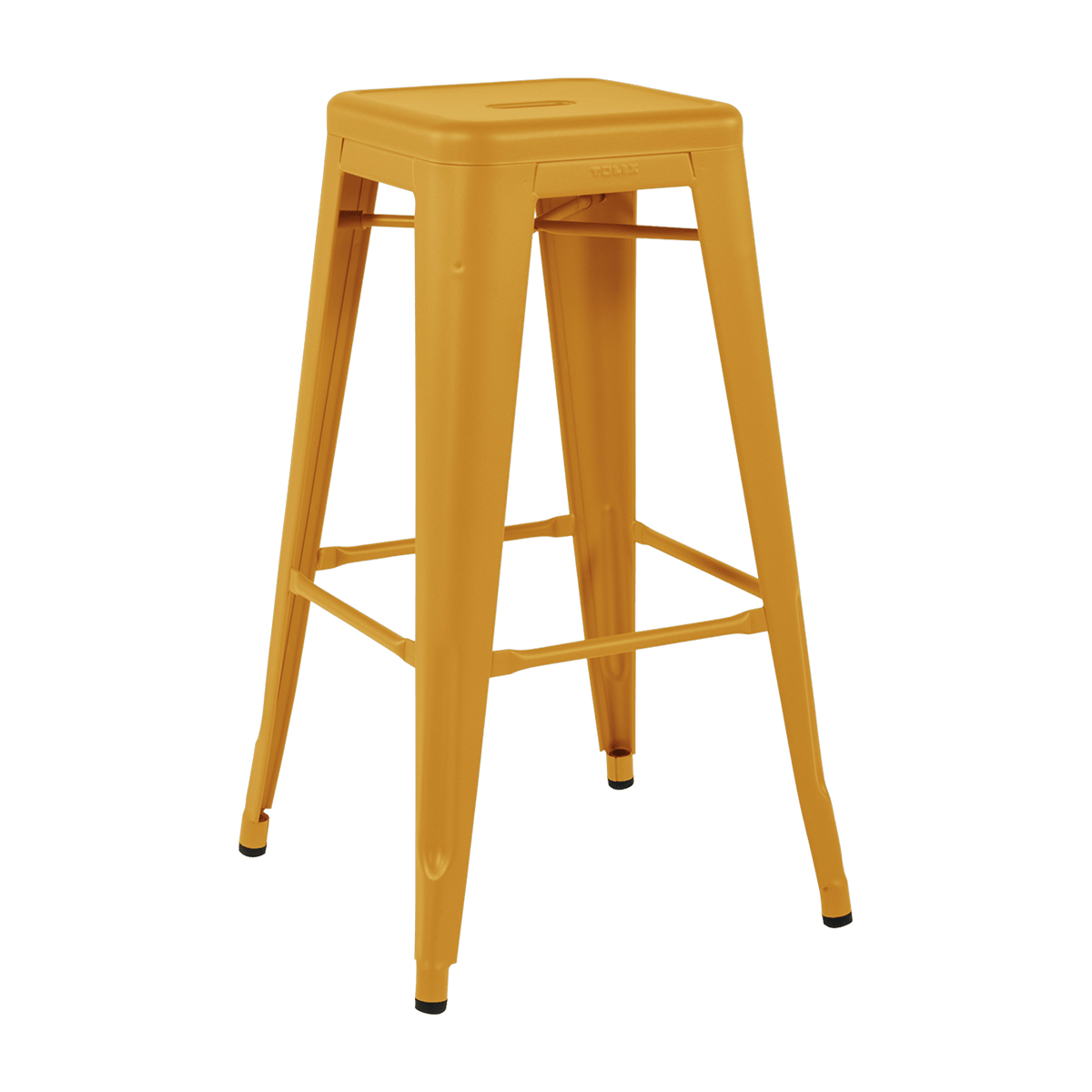 Tabouret en acier H75 Jaune moutarde mat - Tolix - The Cool Republic