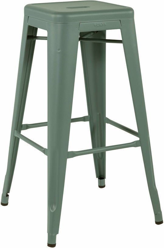 Tabouret en acier H75 Vert lichen mat fine texture - Tolix - The Cool Republic