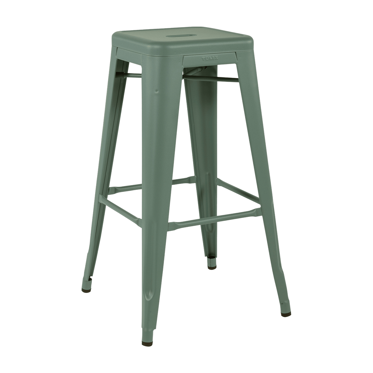 Tabouret en acier H75 Vert lichen mat fine texture - Tolix - The Cool Republic