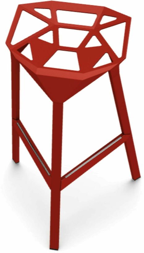 Tabouret en aluminium rouge 77 cm One - Magis - The Cool Republic
