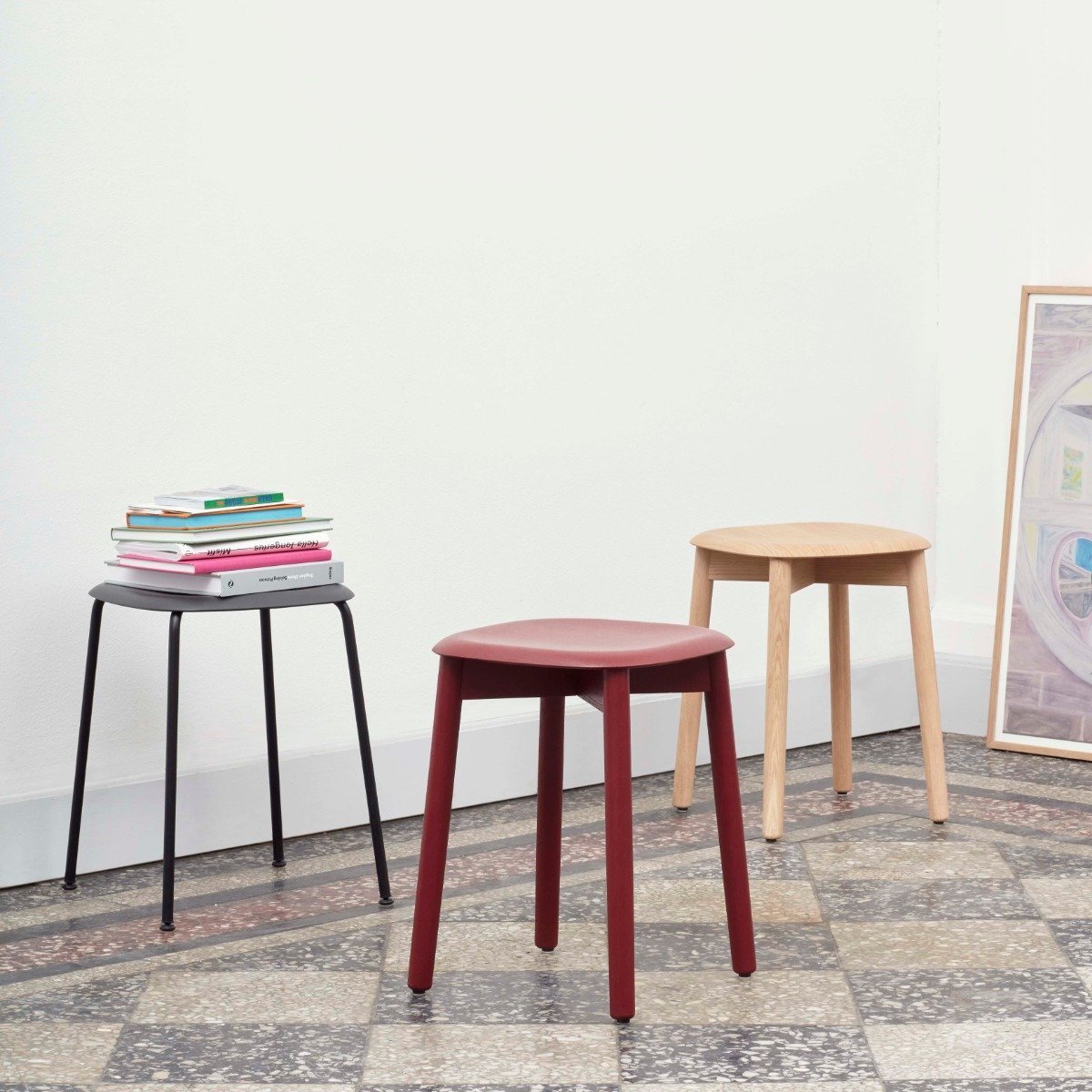 Tabouret en bois de chêne vert clair Soft Edge 72 - HAY - The Cool Republic