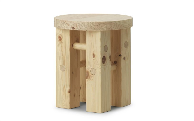 Tabouret en bois de pin 45 x 40 cm Fyr - Normann Copenhagen - The Cool Republic