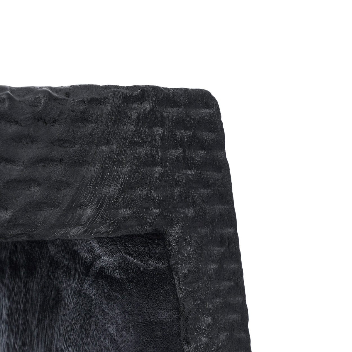 Tabouret en bois de suar massif noir 38x38x47cm Montano - Bazar Bizar — vue 9