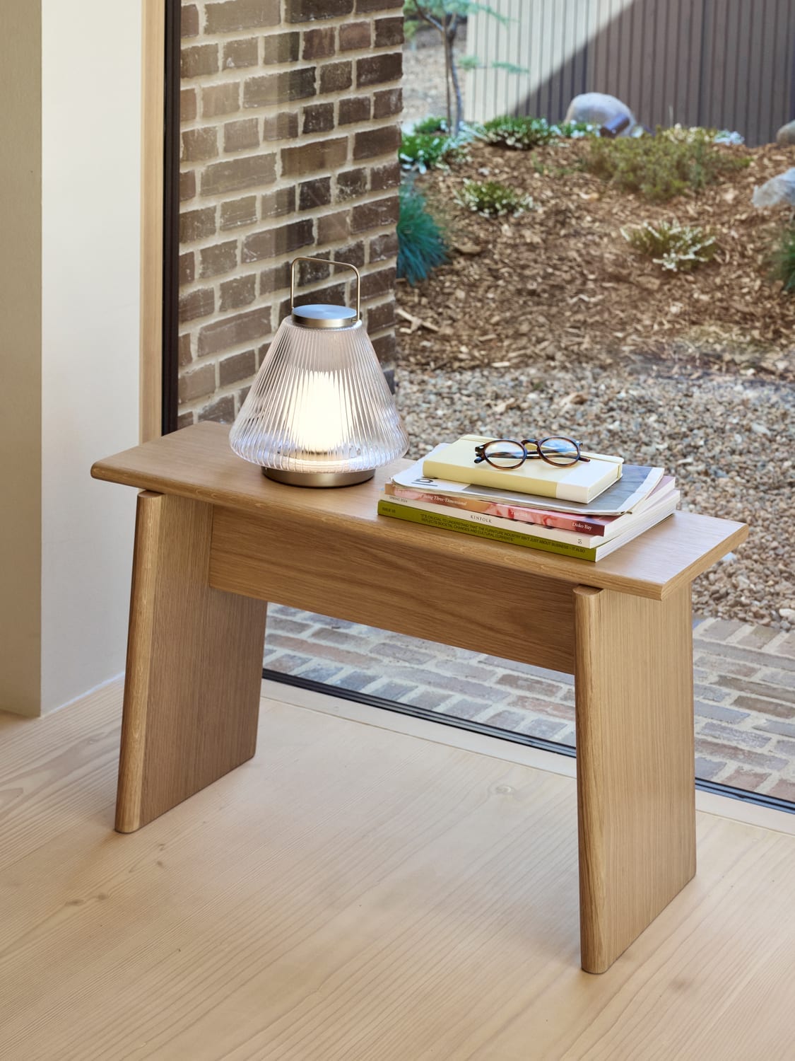 Tabouret en chêne biege 80x31x48cm Baenk - Hübsch — vue 2
