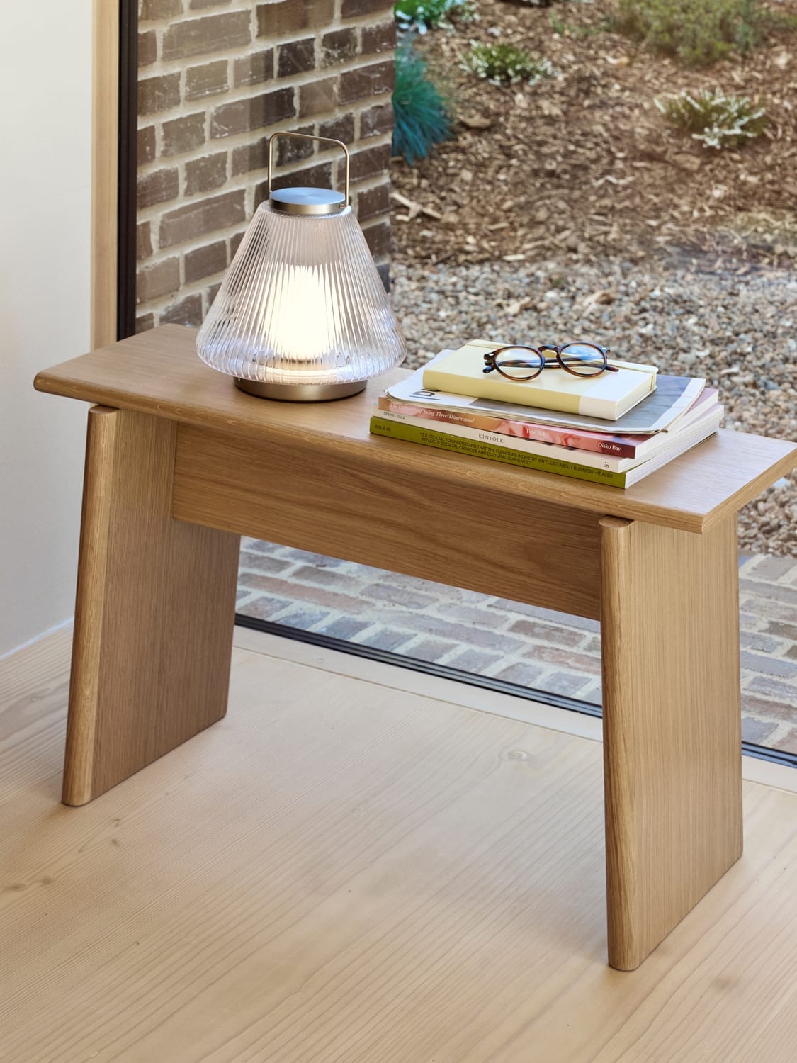 Tabouret en chêne biege 80x31x48cm Baenk - Hübsch — vue 4