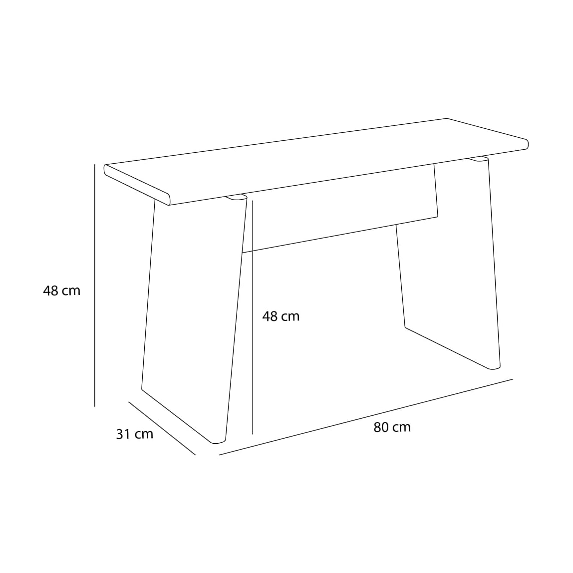 Tabouret en chêne biege 80x31x48cm Baenk - Hübsch — vue 5