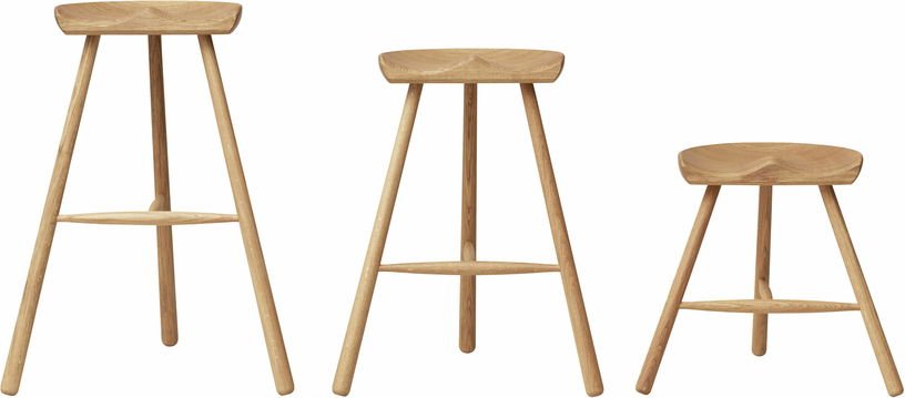 Tabouret en chêne blanc huilé 49 cm Shoemaker - Form & Refine - The Cool Republic