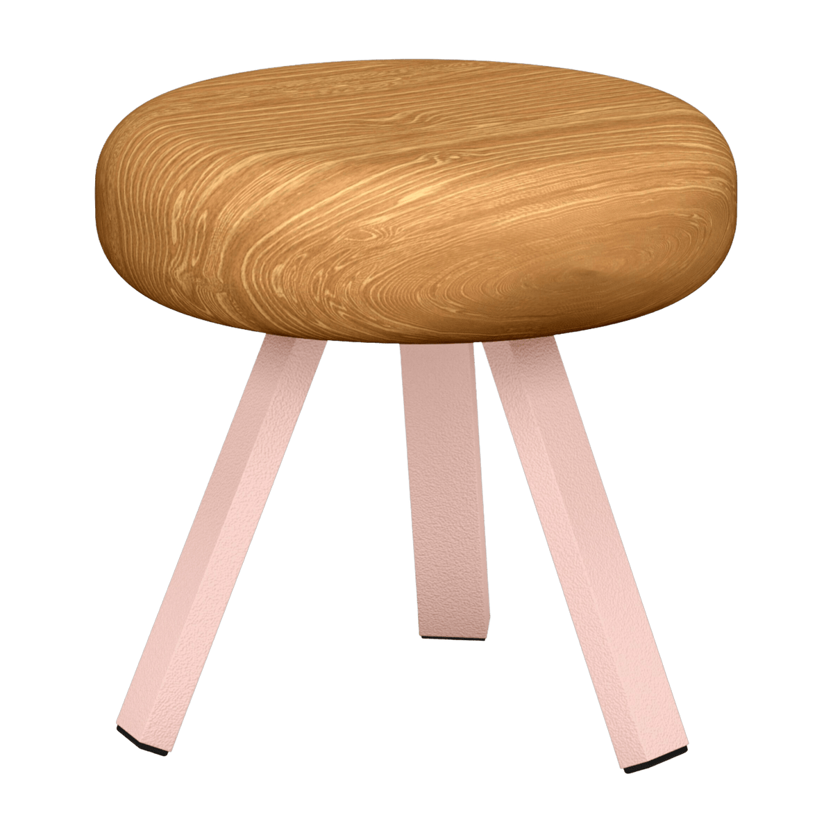 Tabouret en chêne et acier baby pink 35 cm Smack - Matière Grise - The Cool Republic