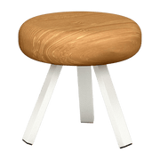 Tabouret en chêne et acier blanc 35 cm Smack - Matière Grise - The Cool Republic