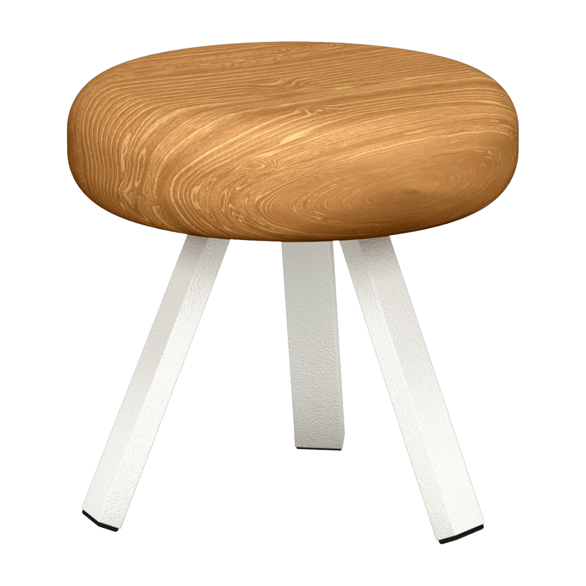 Tabouret en chêne et acier blanc 35 cm Smack - Matière Grise - The Cool Republic