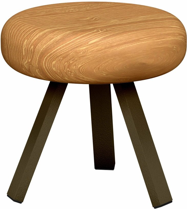 Tabouret en chêne et acier bronze 35 cm Smack - Matière Grise - The Cool Republic