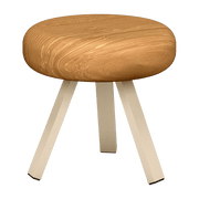 Tabouret en chêne et acier crème 35 cm Smack - Matière Grise - The Cool Republic