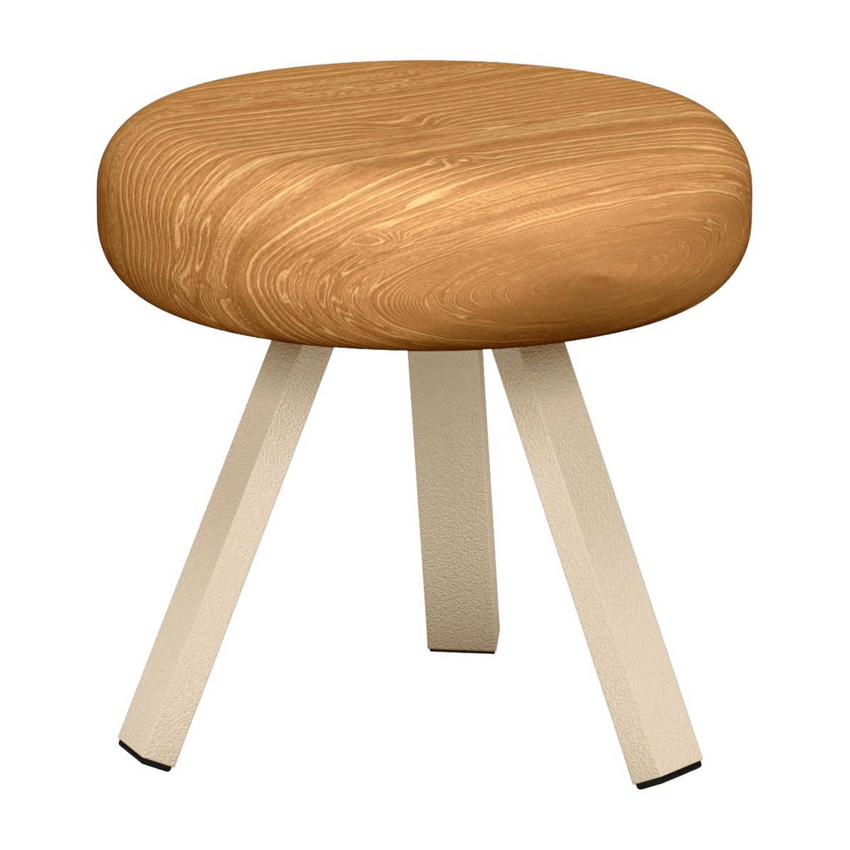 Tabouret en chêne et acier crème 35 cm Smack - Matière Grise - The Cool Republic