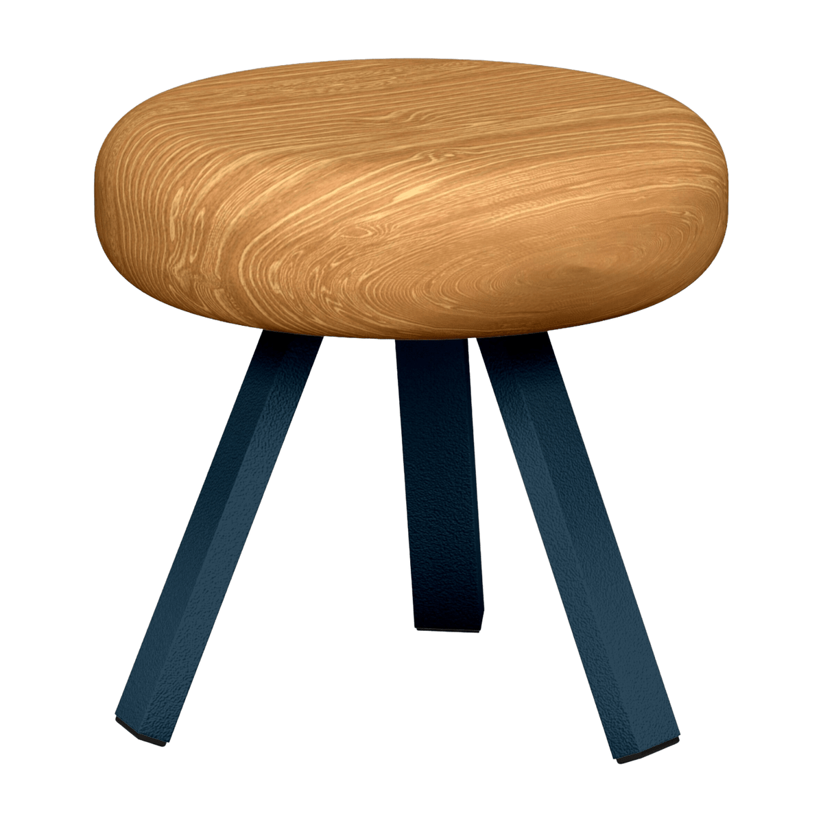 Tabouret en chêne et acier denim 35 cm Smack - Matière Grise - The Cool Republic