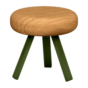 Tabouret en chêne et acier kaki 35 cm Smack - Matière Grise - The Cool Republic
