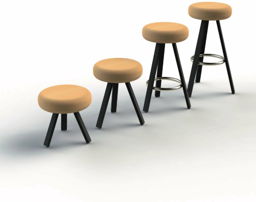 Tabouret en chêne et acier olive 35 cm Smack - Matière Grise - The Cool Republic