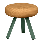 Tabouret en chêne et acier olive 35 cm Smack - Matière Grise - The Cool Republic