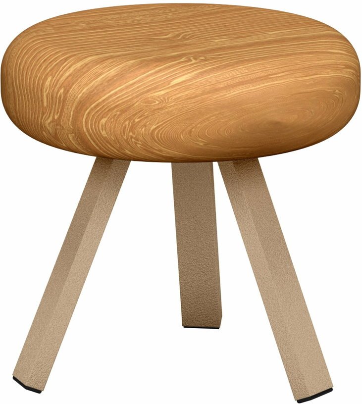 Tabouret en chêne et acier sable 35 cm Smack - Matière Grise - The Cool Republic
