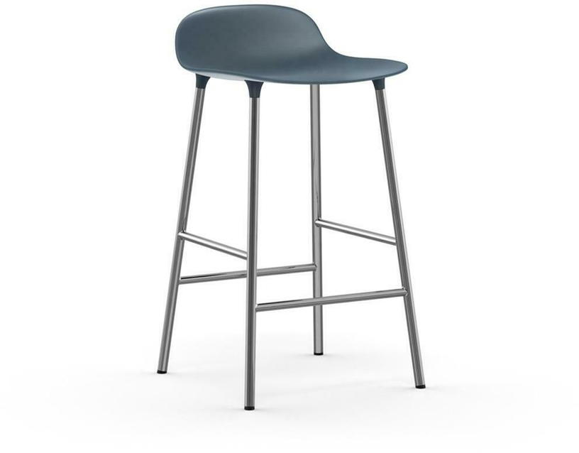 Tabouret en chrome et pp bleu 65 cm Form - Normann Copenhagen - The Cool Republic