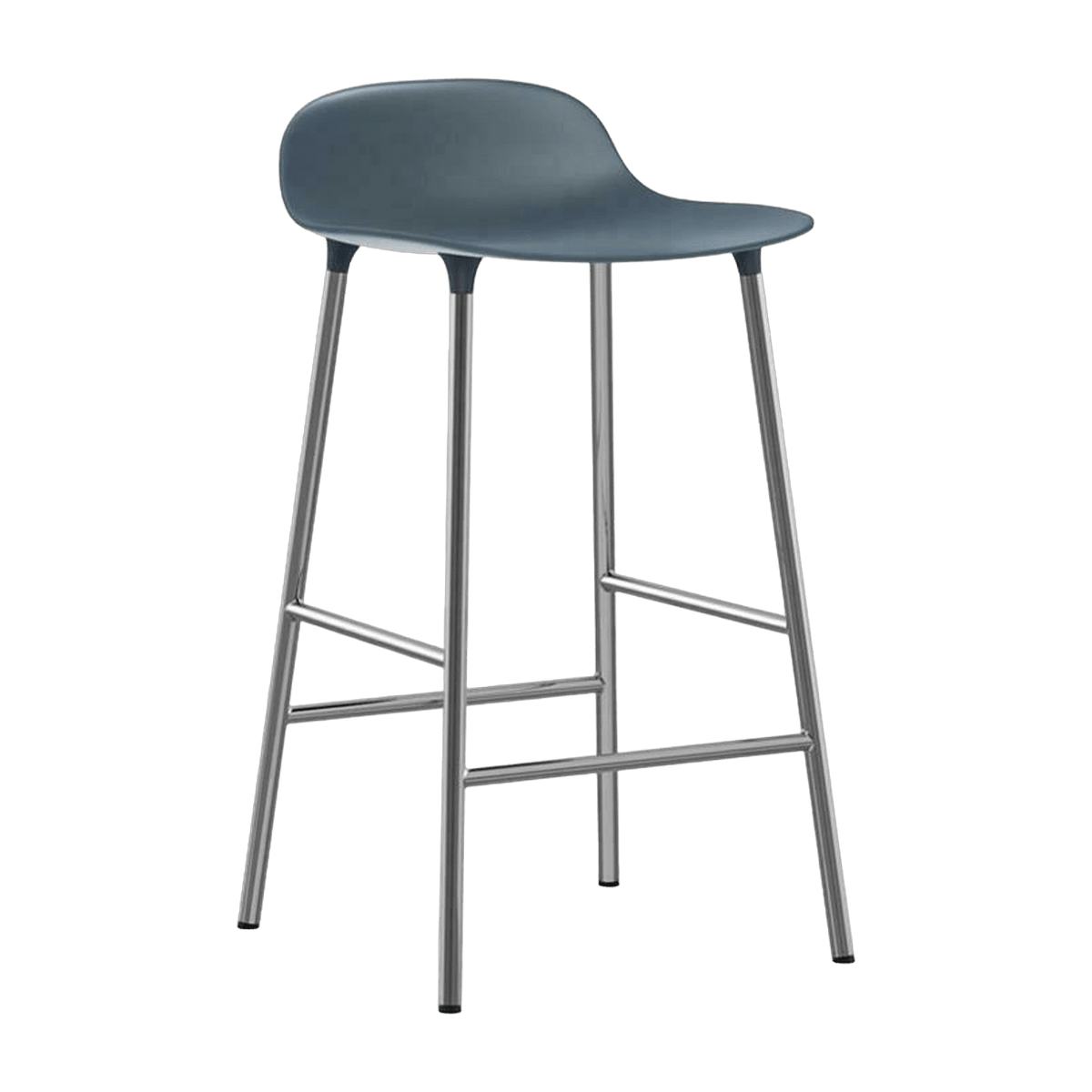 Tabouret en chrome et pp bleu 65 cm Form - Normann Copenhagen - The Cool Republic