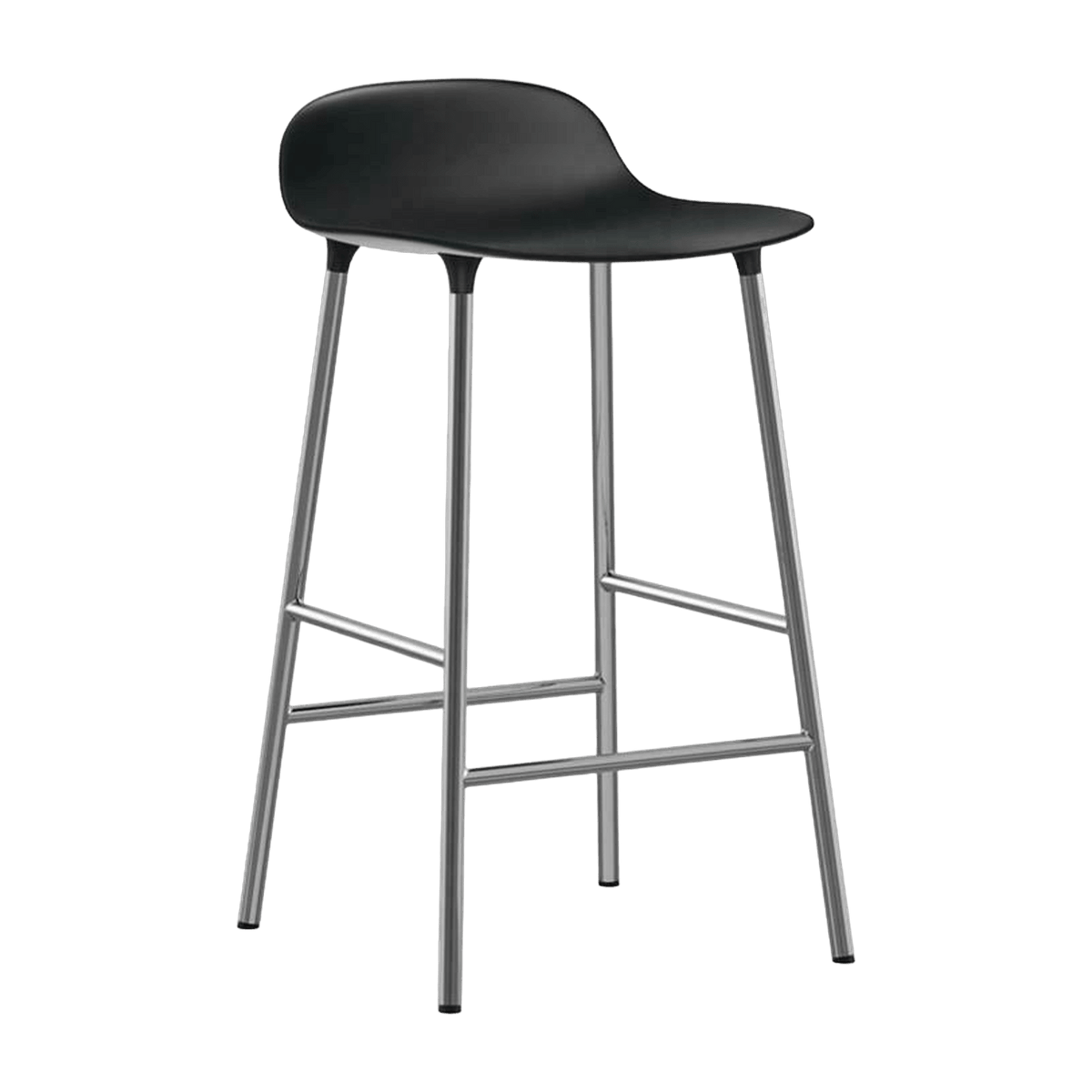 Tabouret en chrome et pp noir 65 cm Form - Normann Copenhagen - The Cool Republic