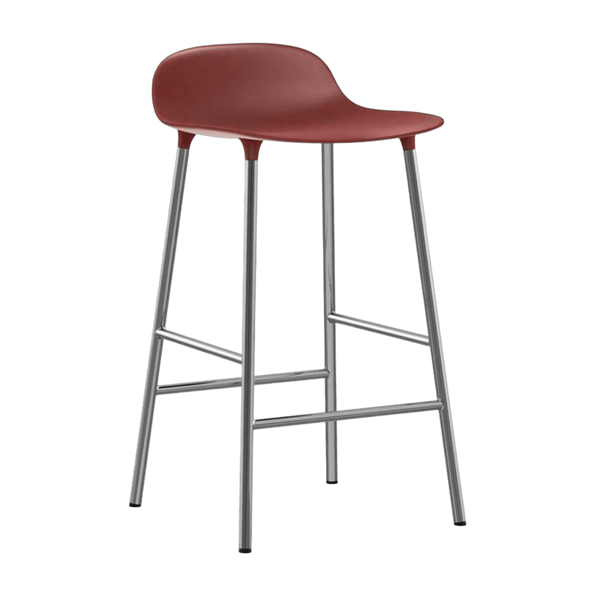 Tabouret en chrome et pp rouge 65 cm Form - Normann Copenhagen - The Cool Republic