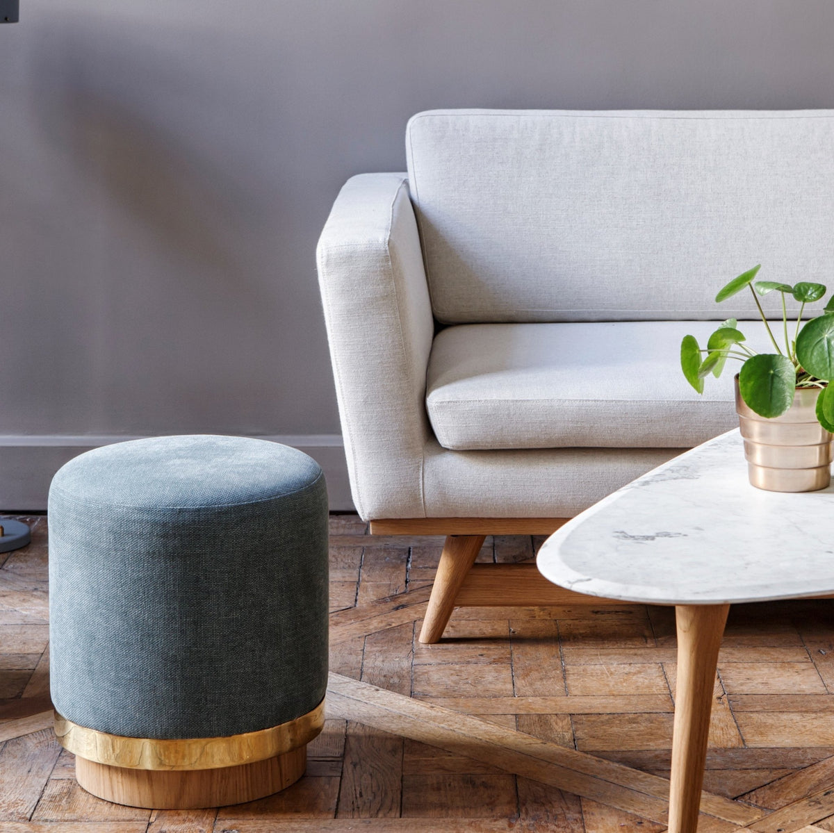 Tabouret en coton bleu indien Stool - RED Edition - The Cool Republic
