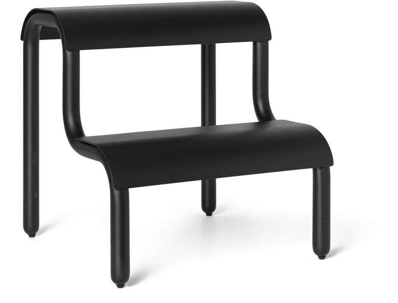 Tabouret en fer noir 34 x 36,2 x 35,7 cm Up Step - Ferm Living - The Cool Republic