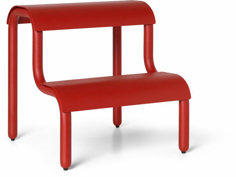 Tabouret en fer rouge coquelicot 34 x 36,2 x 35,7 cm Up Step - Ferm Living - The Cool Republic