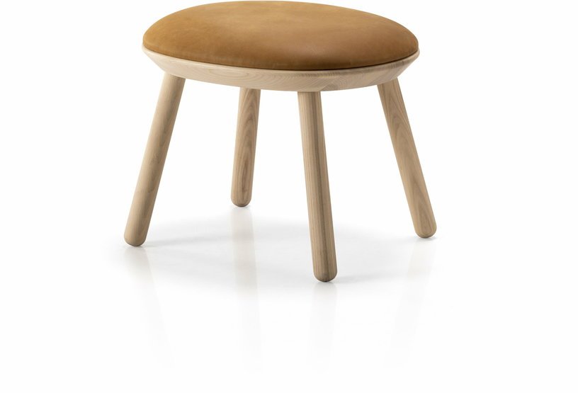 Tabouret en frêne et cuir cognac Naïve - Emko - The Cool Republic